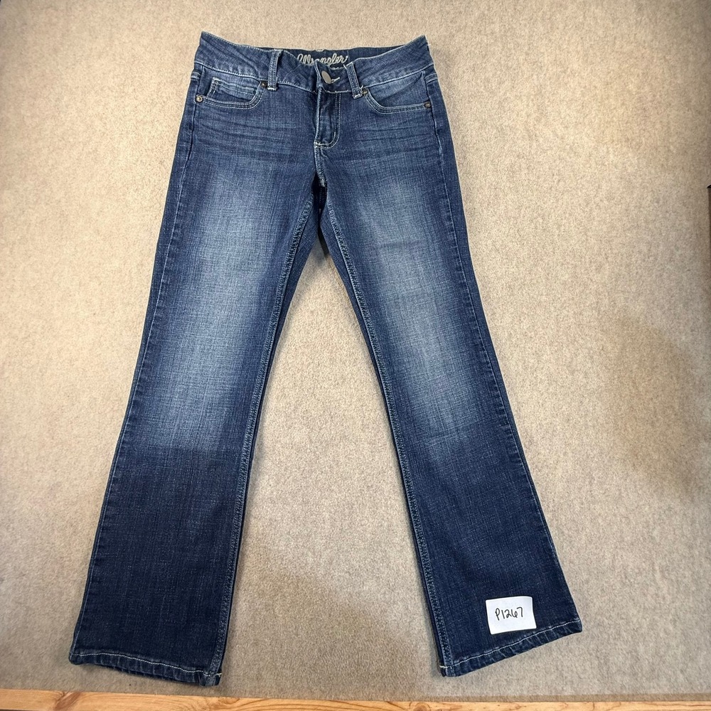 Wrangler Womens Boot Cut Jeans Dark Wash Embroidered Pockets 28x27